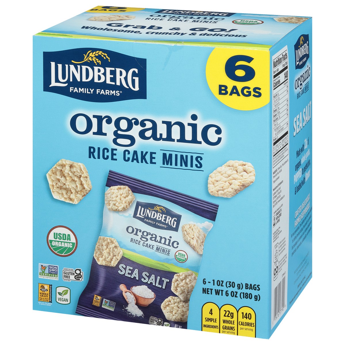 slide 10 of 13, Lundberg Family Farms Organic Sea Salt Rice Cake Minis 6 - 1 oz Bags, 6 ct