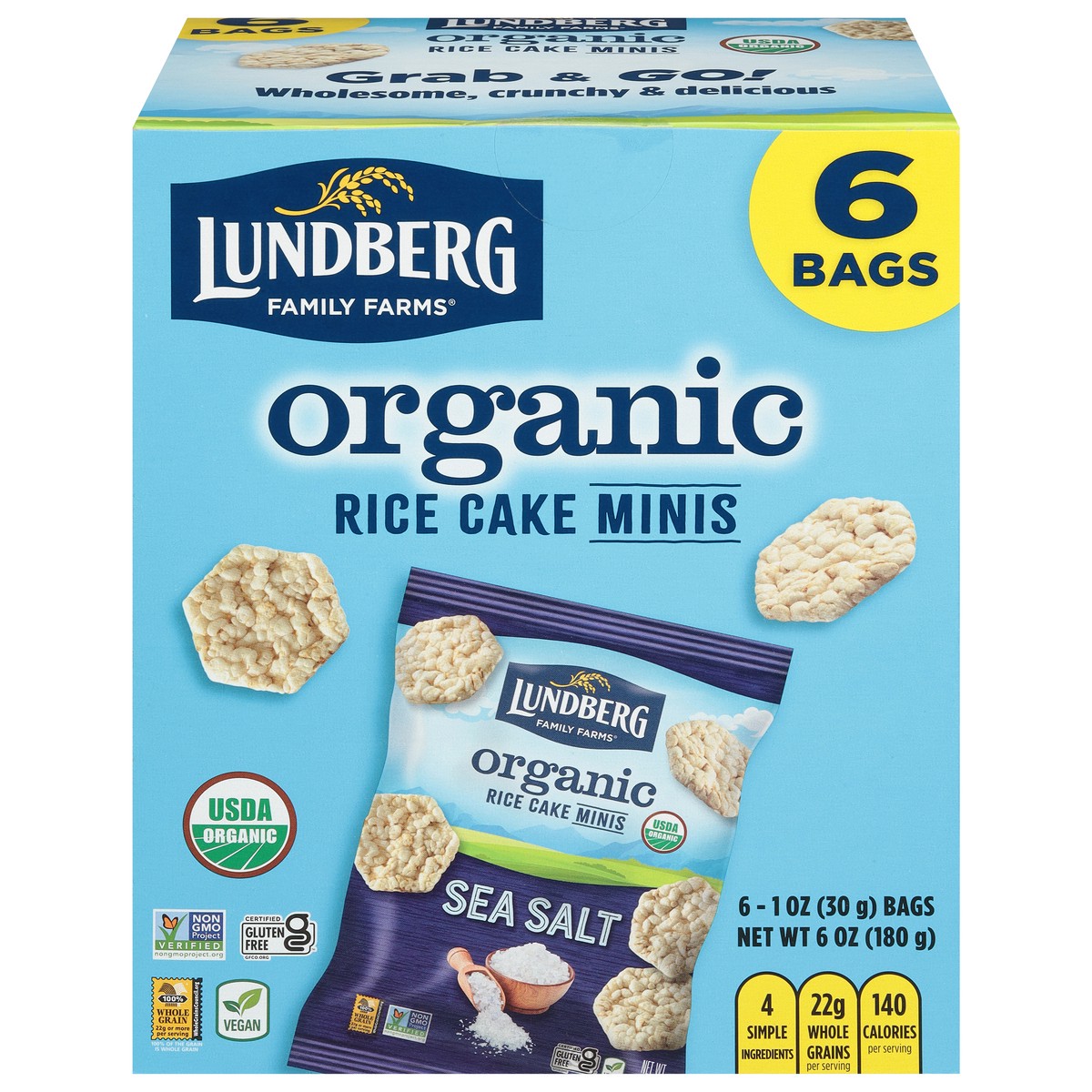 slide 4 of 13, Lundberg Family Farms Organic Sea Salt Rice Cake Minis 6 - 1 oz Bags, 6 ct