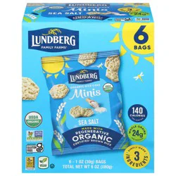 Lundberg Family Farms Organic Sea Salt Minis Rice Cake 6 - 1 oz Bags