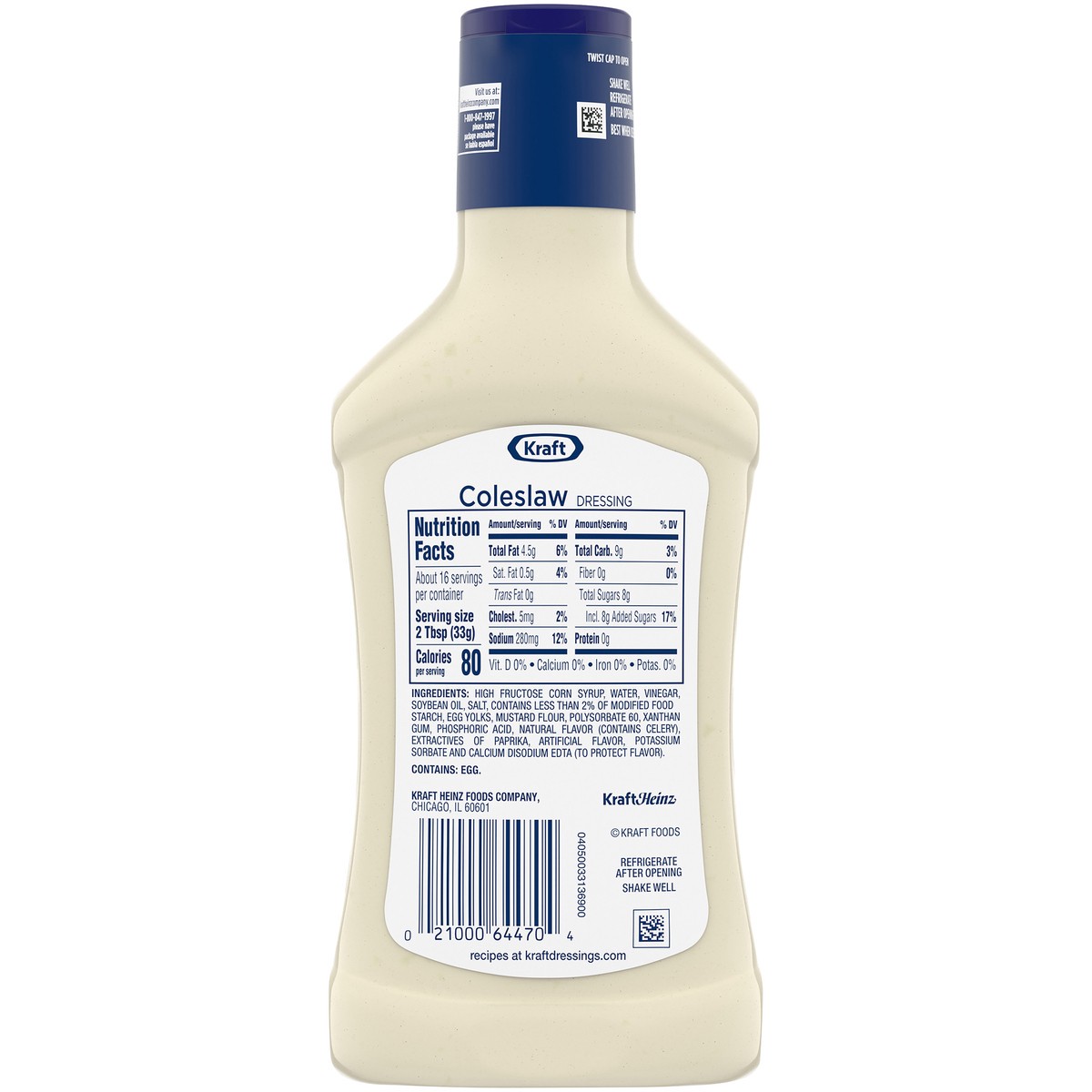 slide 5 of 9, Kraft Coleslaw Salad Dressing, 16 fl oz Bottle, 16 fl oz