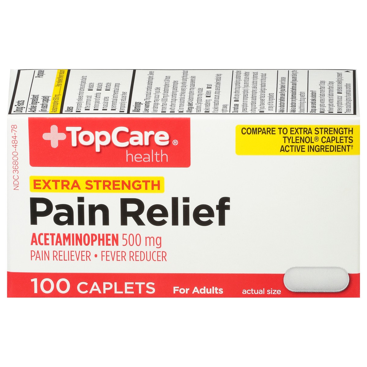 slide 1 of 9, Topcare Asprin Non Xs Pain Relief, 100 ct