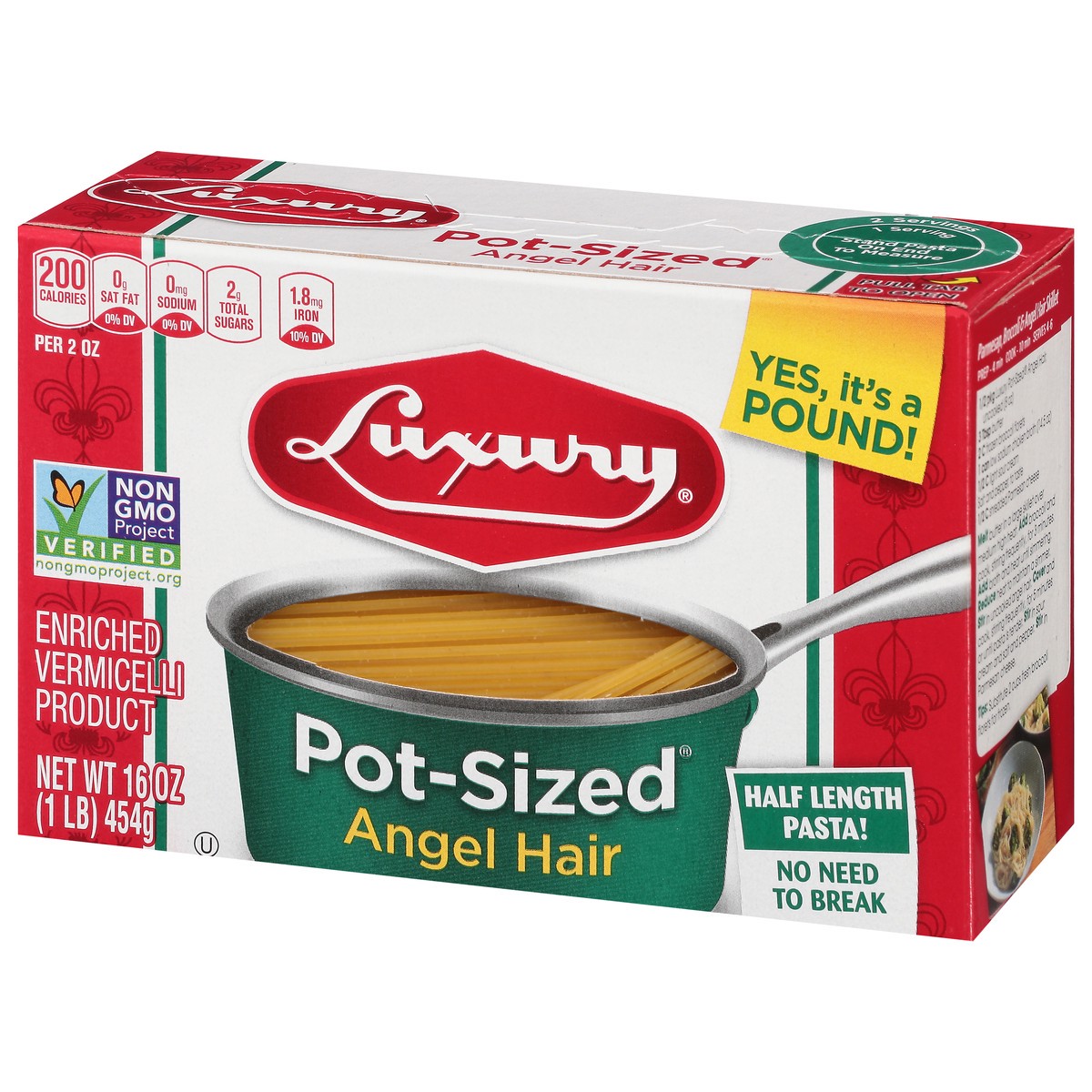 slide 7 of 9, Luxury Pot-Sized Angel Hair Pasta 16 oz, 16 oz