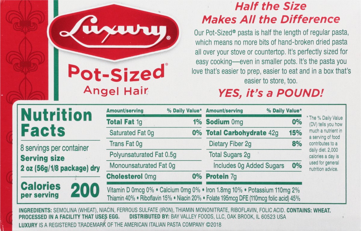 slide 2 of 9, Luxury Pot-Sized Angel Hair Pasta 16 oz, 16 oz
