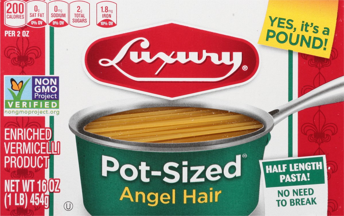 slide 5 of 9, Luxury Pot-Sized Angel Hair Pasta 16 oz, 16 oz