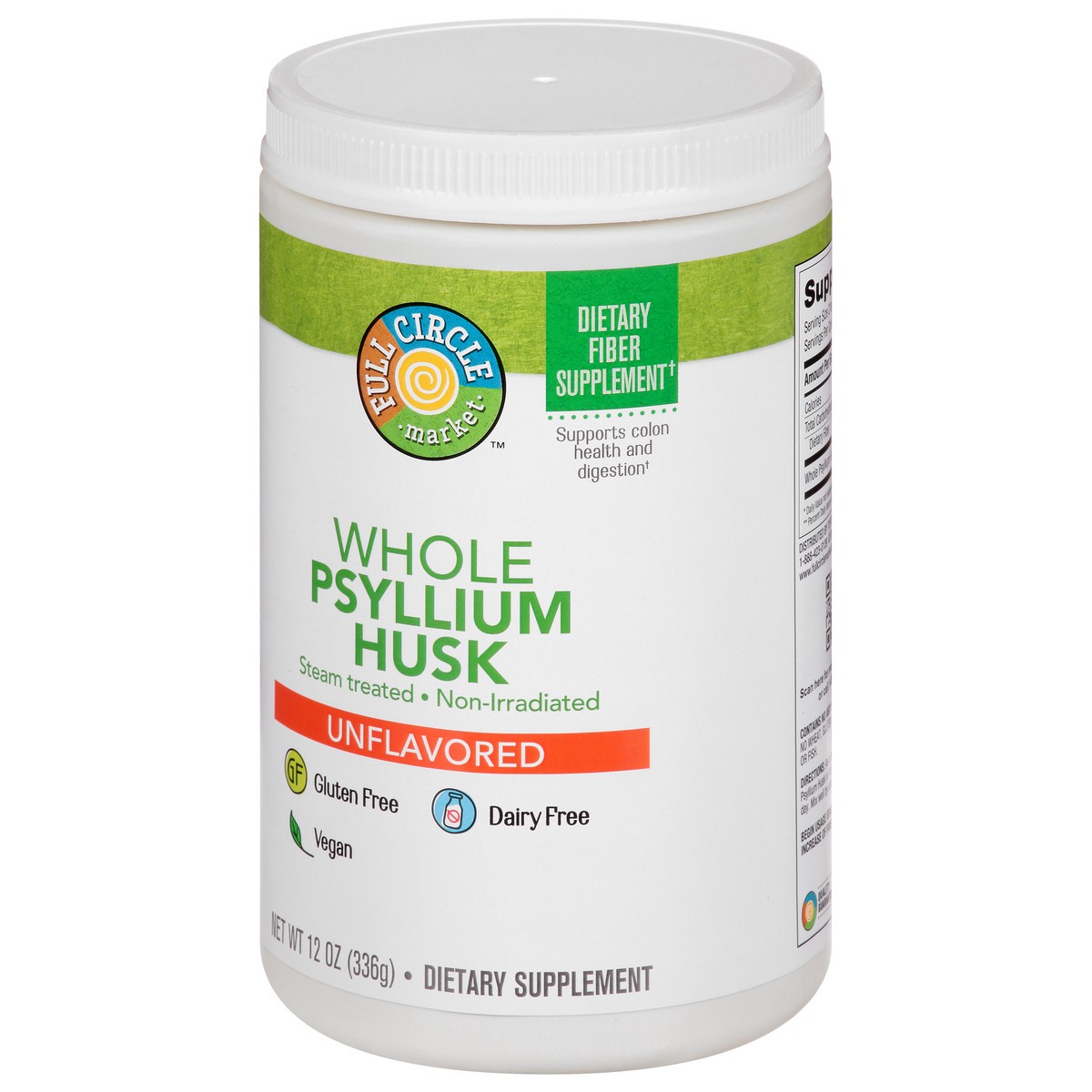 slide 5 of 9, Full Circle Market Whole Unflavored Psyllium Husk 12 oz, 12 oz