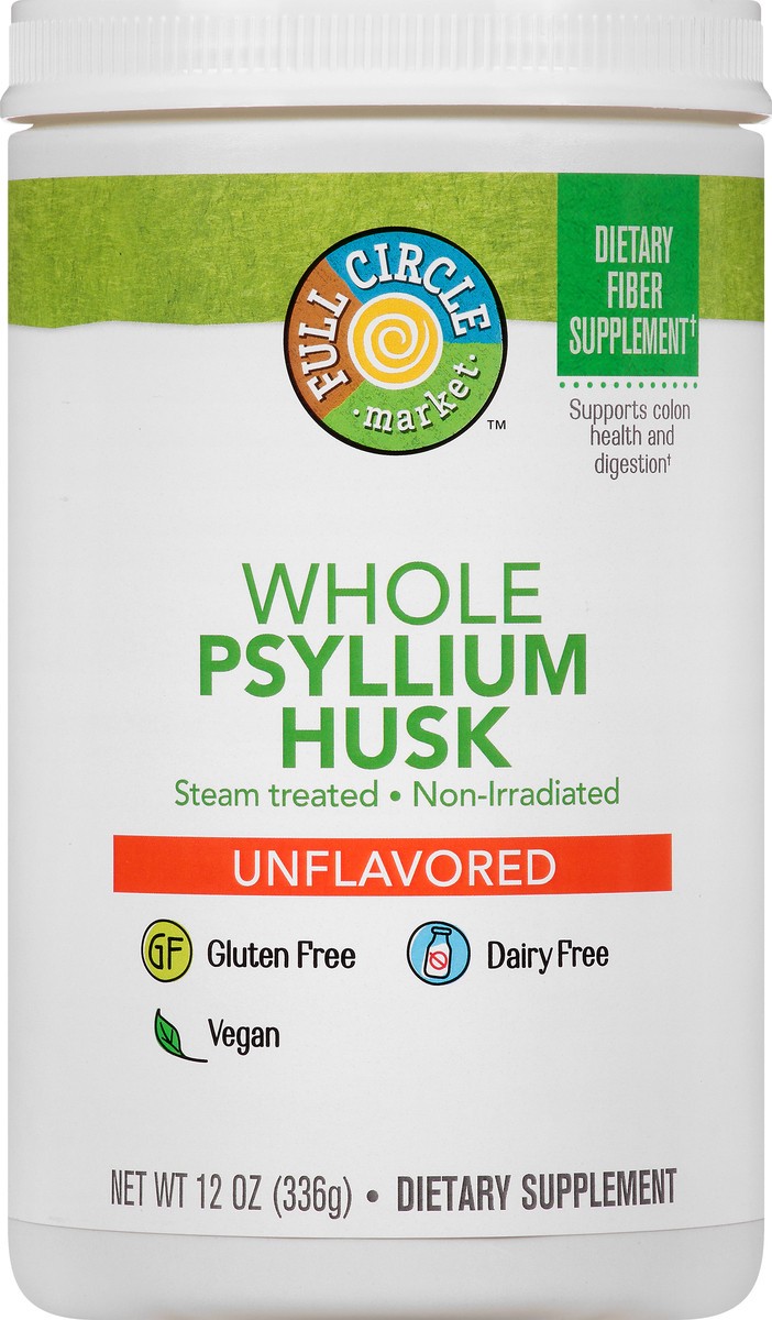 slide 3 of 9, Full Circle Market Whole Unflavored Psyllium Husk 12 oz, 12 oz