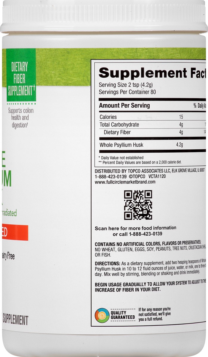 slide 2 of 9, Full Circle Market Whole Unflavored Psyllium Husk 12 oz, 12 oz