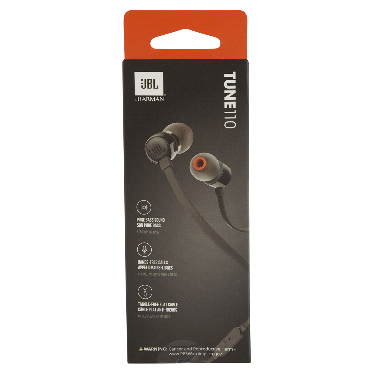 slide 5 of 5, JBL Black Tune 110 Wired Earbuds, 1 ct