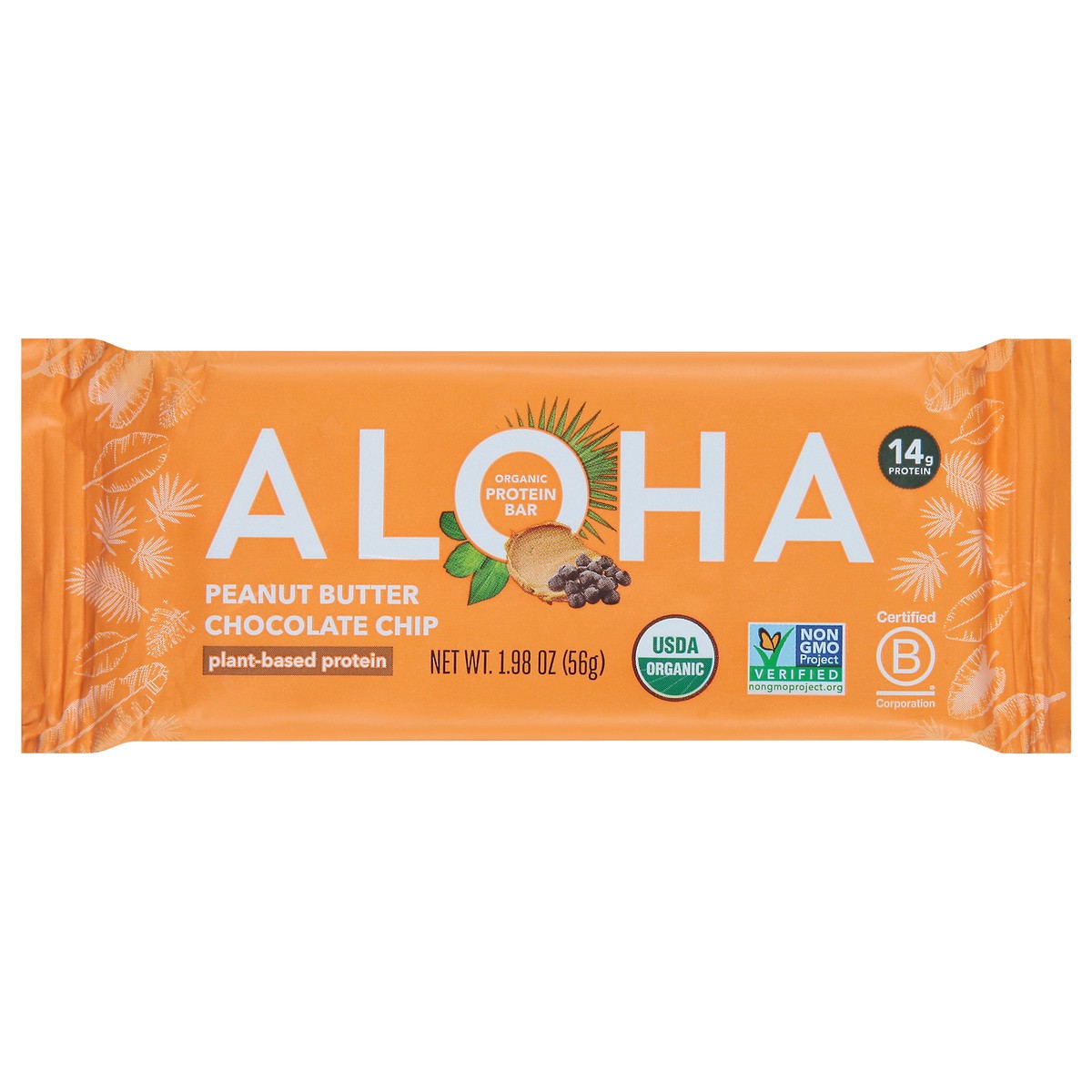 slide 1 of 1, Aloha Organic Peanut Butter Chocolate Chip Protein Bar 1.98 oz, 1.9 oz