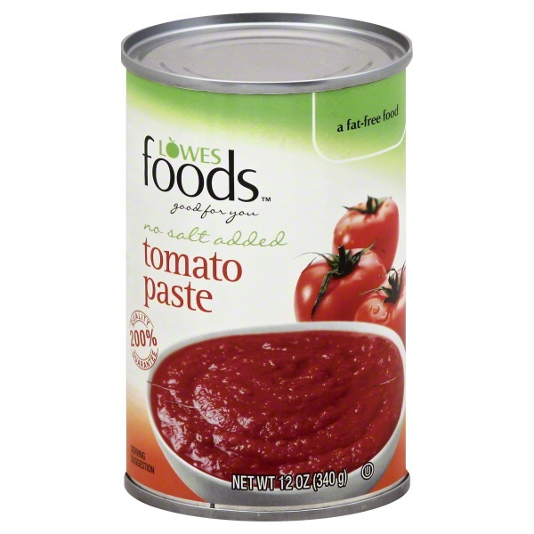 slide 1 of 1, Lowes Foods Tomato Paste No Salt Added, 12 oz