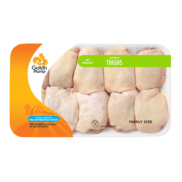 slide 1 of 1, Gold'N Plump Chicken Thighs Family Size, per lb
