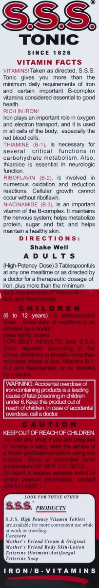 slide 3 of 6, S.S.S. Tonic With Iron And B-Vitamins Dietary Supplement, 10 fl oz