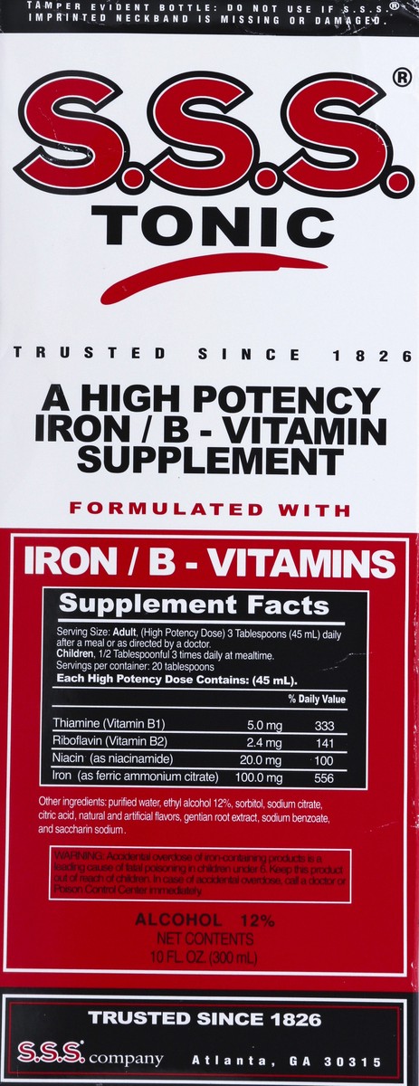 slide 5 of 6, S.S.S. Tonic With Iron And B-Vitamins Dietary Supplement, 10 fl oz