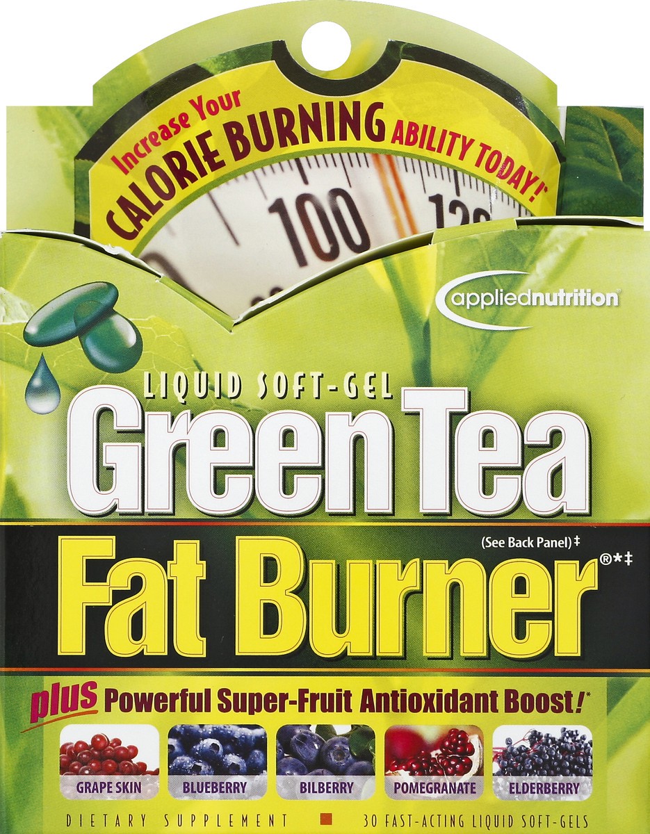 slide 4 of 4, Applied Nutrition Green Tea Fat Burner Liquid Soft Gels, 30 ct
