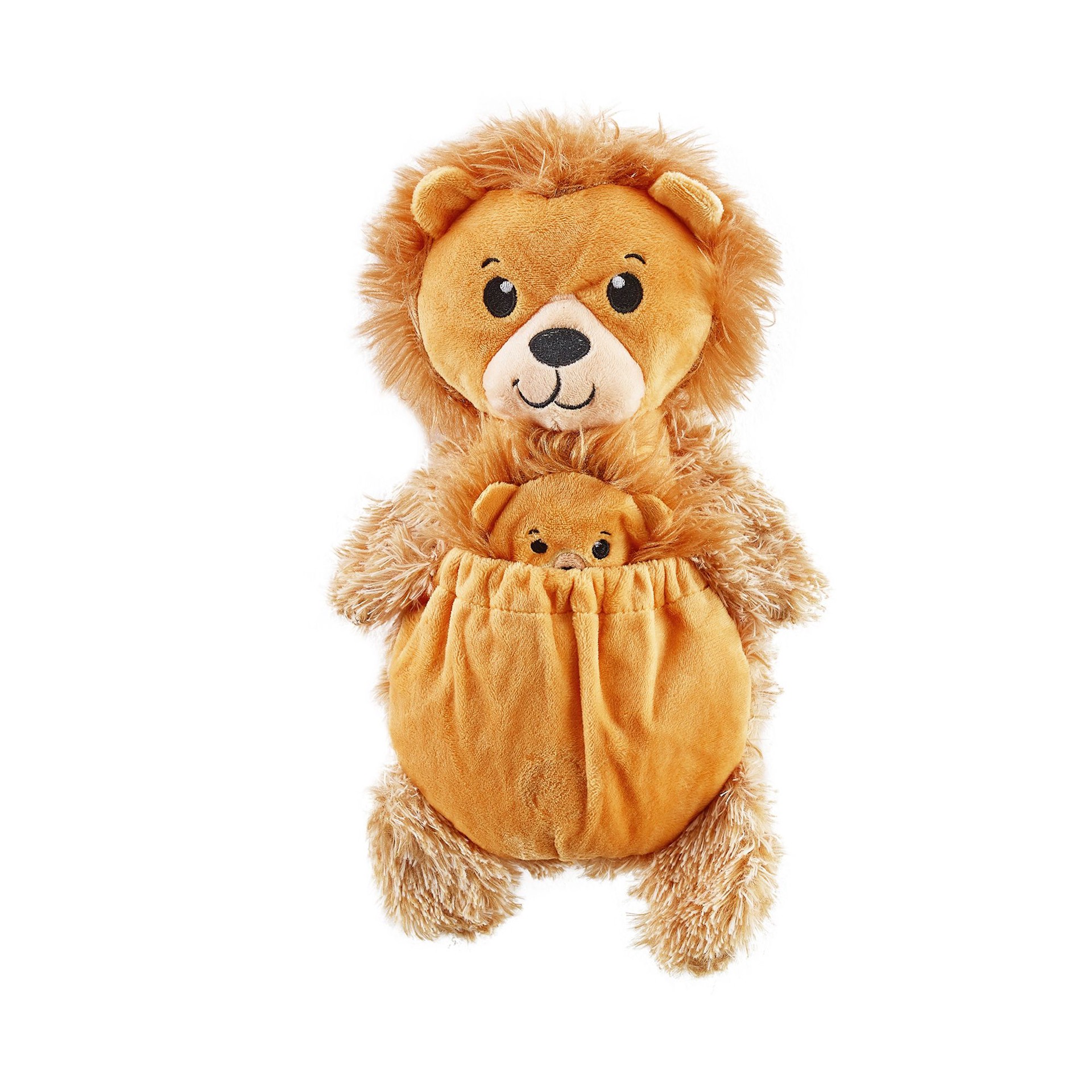 slide 1 of 1, Outward Hound Pouch Pals Lion Plush Puzzle Dog Toy, 1 ct