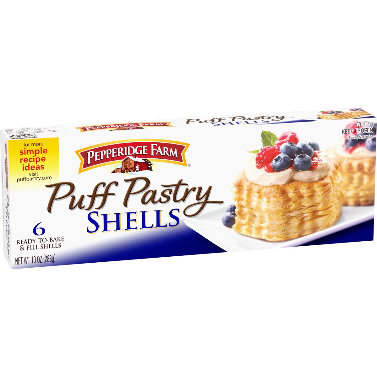 slide 2 of 9, Pepperidge Farm Puff Pastry Shells Frozen, 6-Count, 10 oz. Box, 10 oz