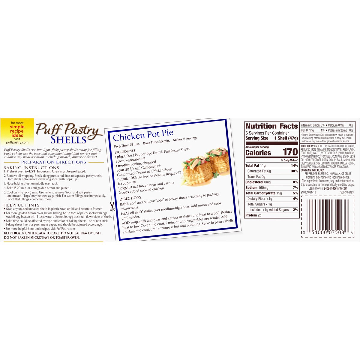 slide 4 of 9, Pepperidge Farm Puff Pastry Shells Frozen, 6-Count, 10 oz. Box, 10 oz