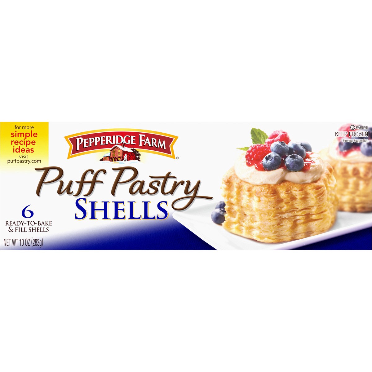 slide 6 of 9, Pepperidge Farm Puff Pastry Shells Frozen, 6-Count, 10 oz. Box, 10 oz