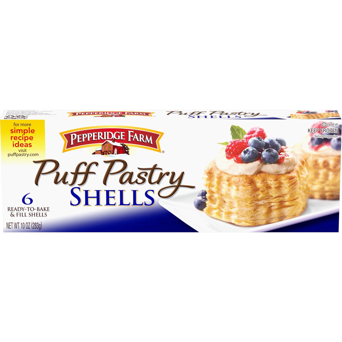 slide 1 of 9, Pepperidge Farm Puff Pastry Shells Frozen, 6-Count, 10 oz. Box, 10 oz