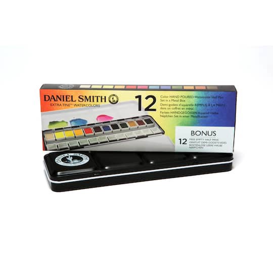 slide 1 of 2, Daniel Smith Extra Fine 12 Half Pan Watercolor Set, 1 ct
