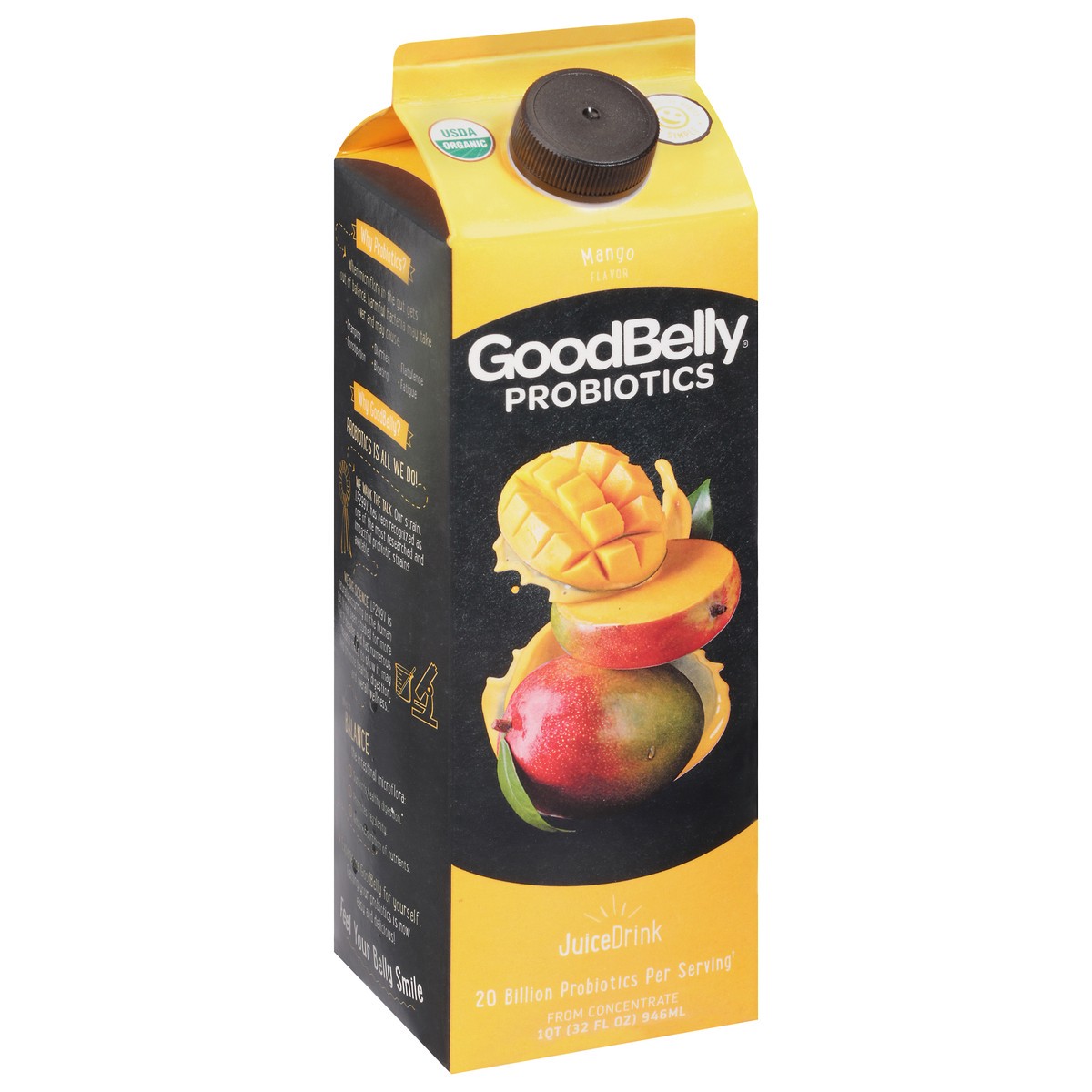 slide 6 of 9, GoodBelly Probiotics Mango Juice Drink 1 qt Carton, 1 qt