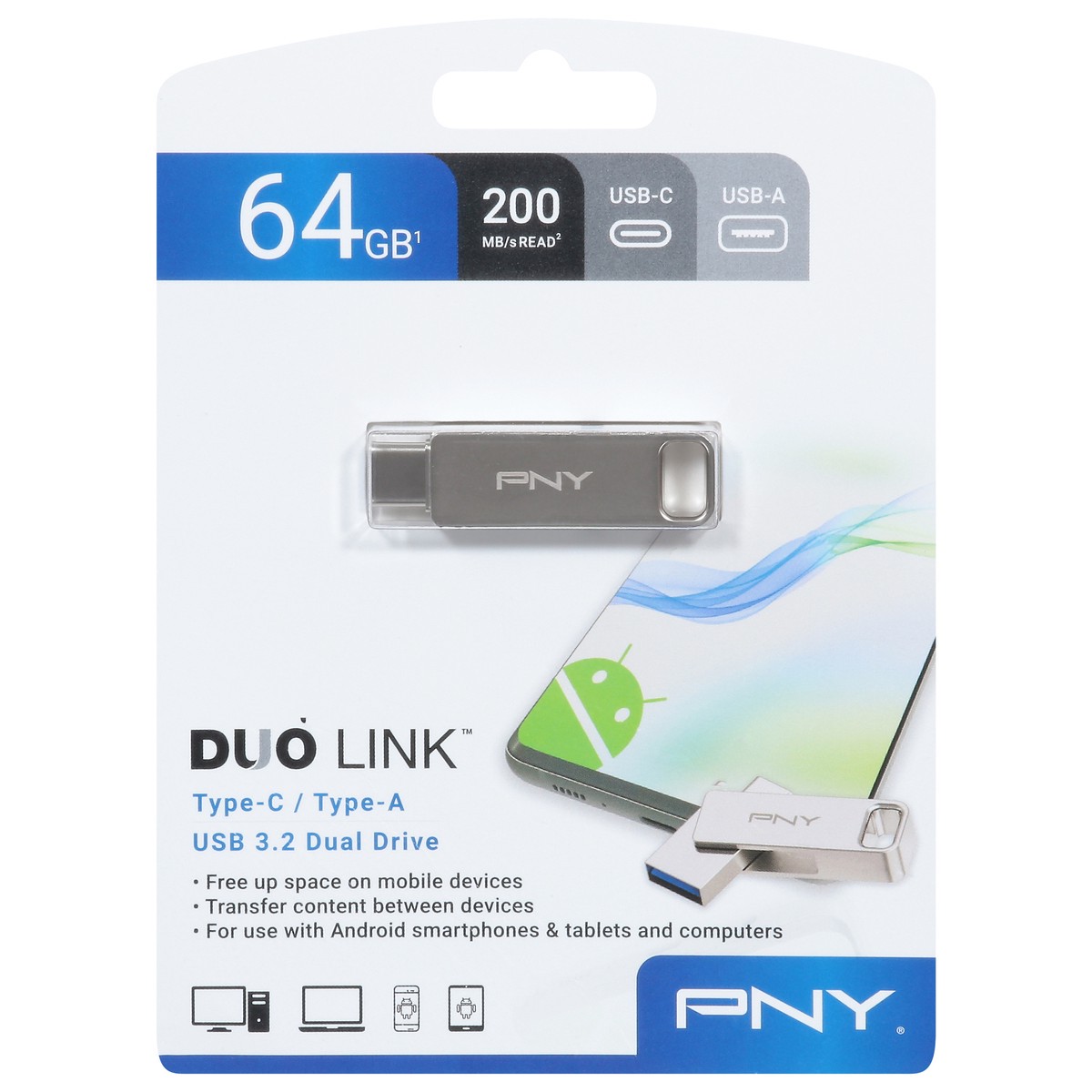 slide 1 of 7, PNY Type-C / Type-A USB 3.2 Dual Drive 1 ea, 1 ct