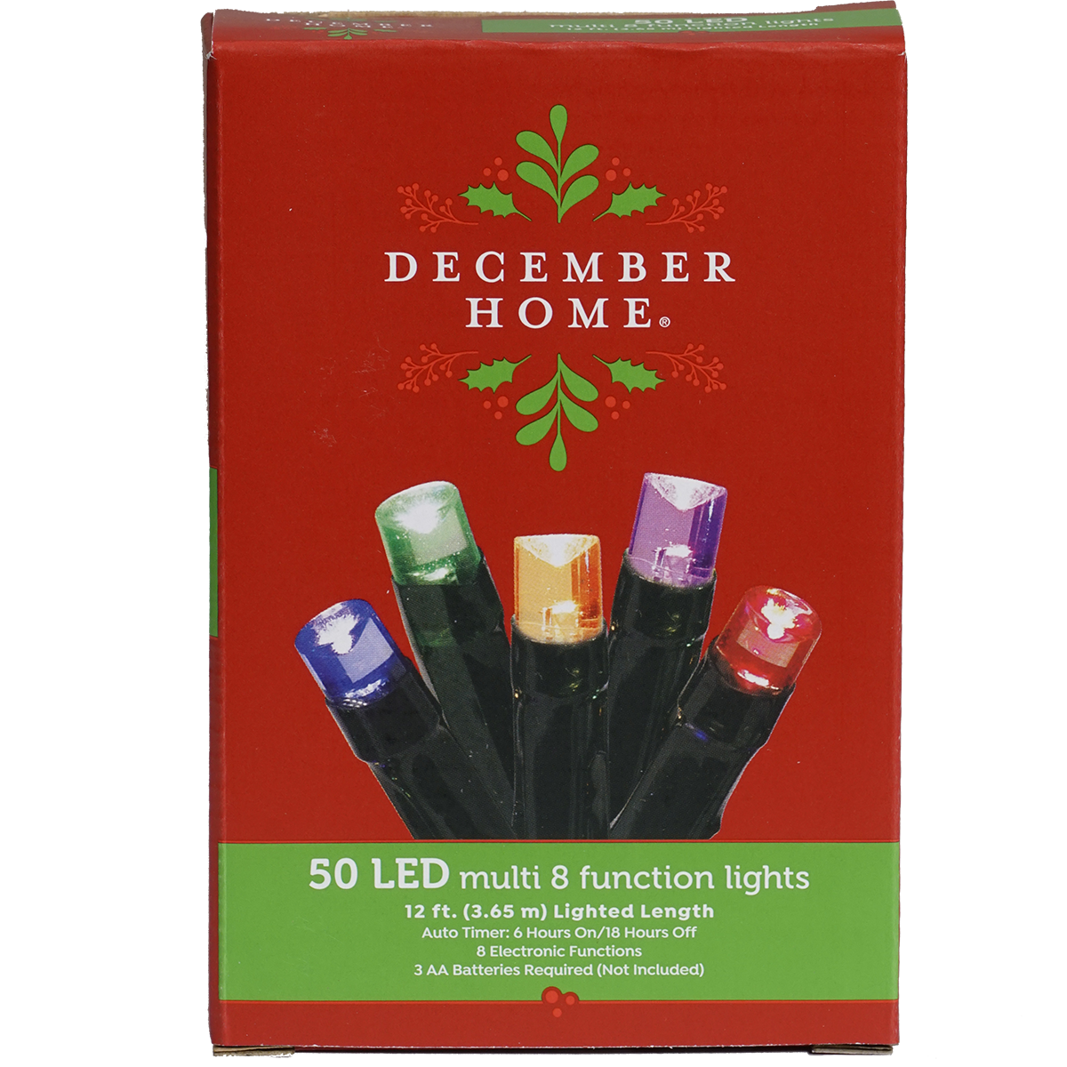 slide 1 of 5, December Home Battery Operated 8-Function LED Multi Lights, 50 ct