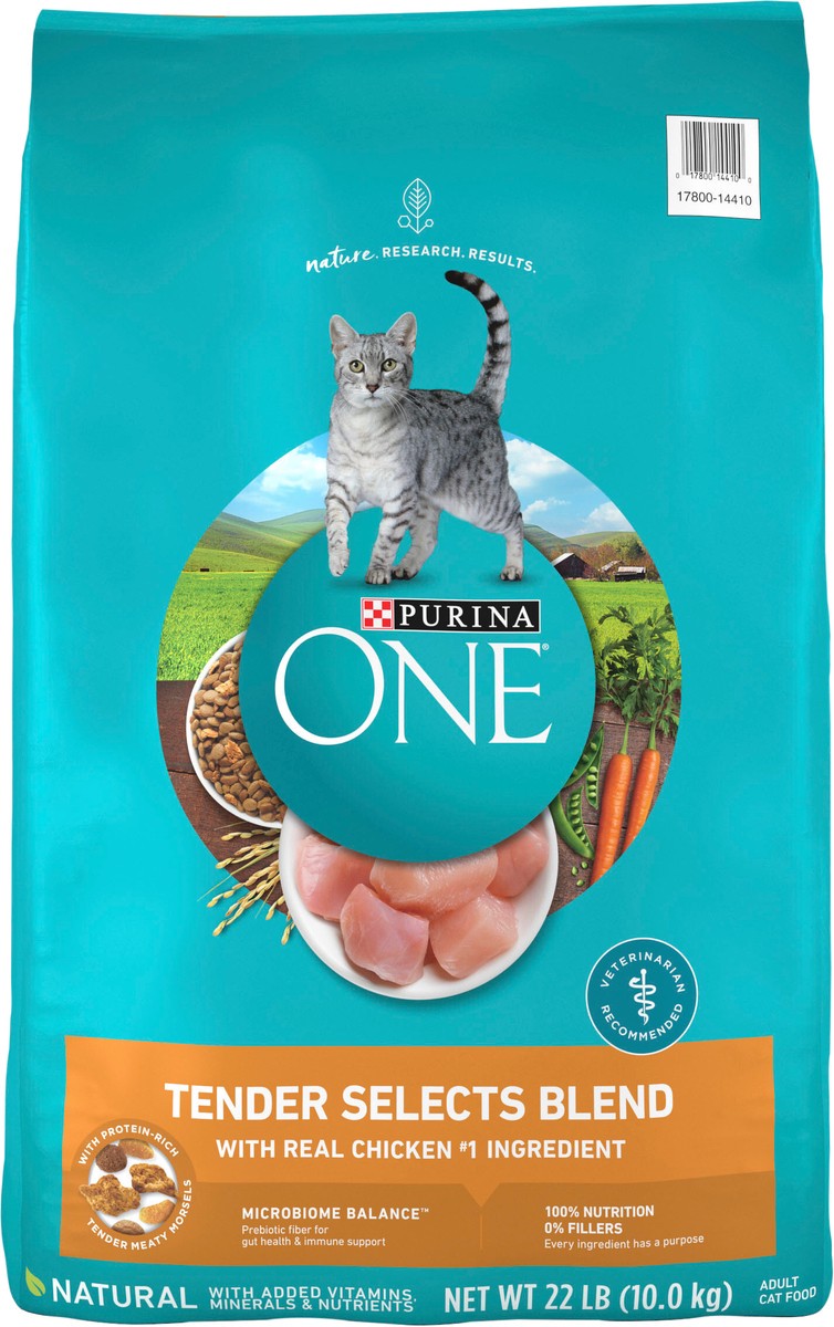 slide 8 of 9, ONE Purina ONE Natural Dry Cat Food, Tender Selects Blend With Real Chicken, 22 lb