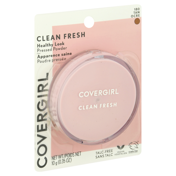 slide 1 of 1, Covergirl Clean Fresh Pressed Powder, Tan 180, 0.35 oz