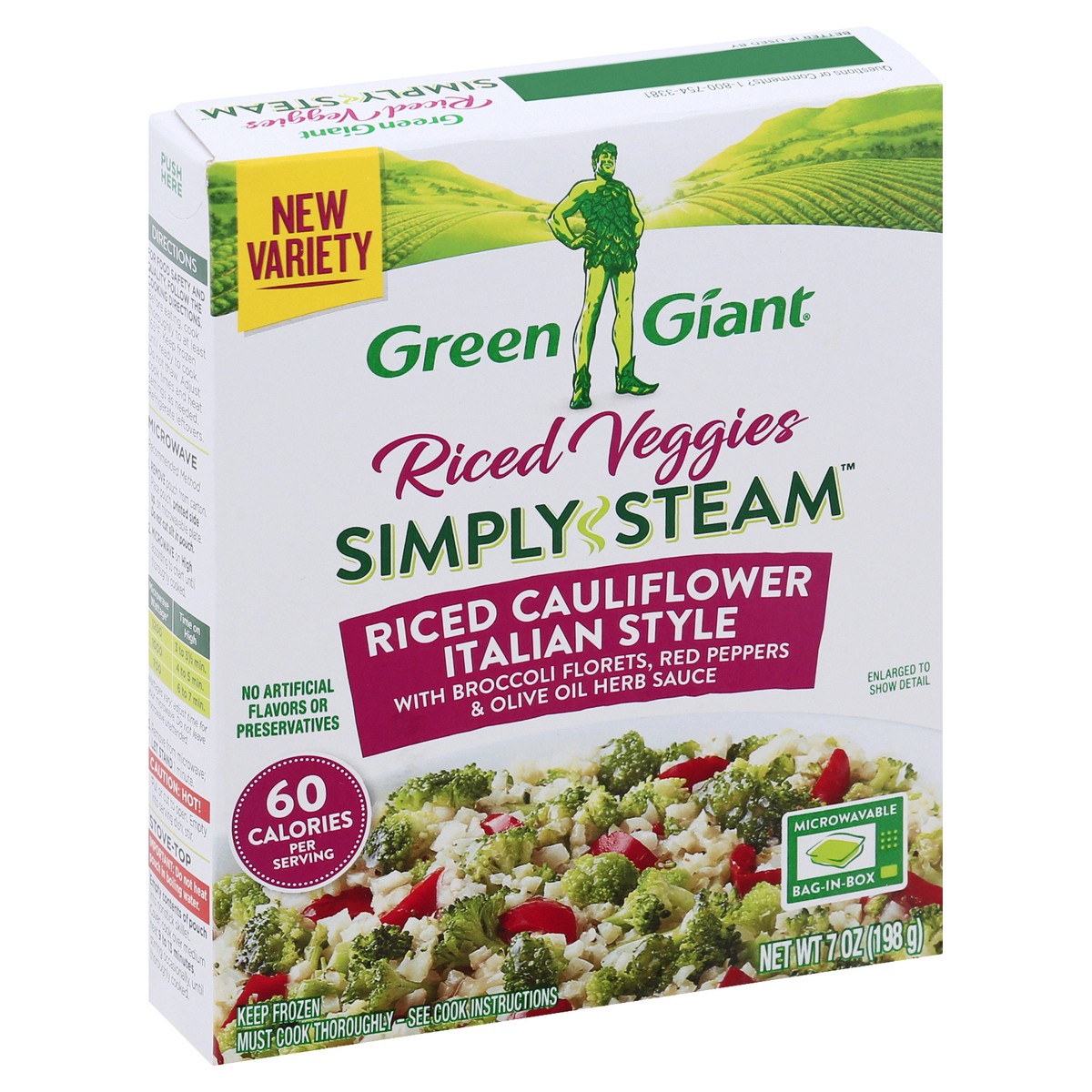 slide 2 of 9, Green Giant Simply Steam Italian Style Riced Cauliflower Riced Veggies 7 oz, 7 oz