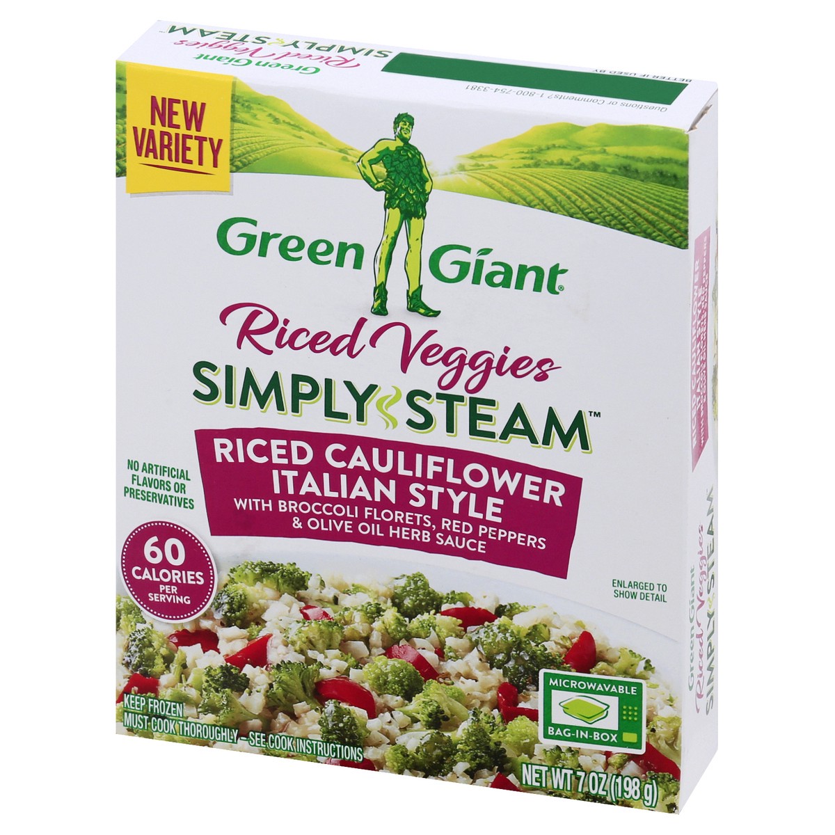 slide 3 of 9, Green Giant Simply Steam Italian Style Riced Cauliflower Riced Veggies 7 oz, 7 oz