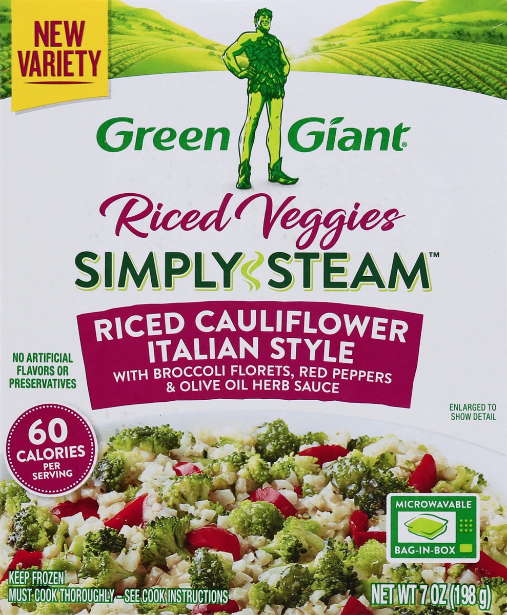 slide 6 of 9, Green Giant Simply Steam Italian Style Riced Cauliflower Riced Veggies 7 oz, 7 oz