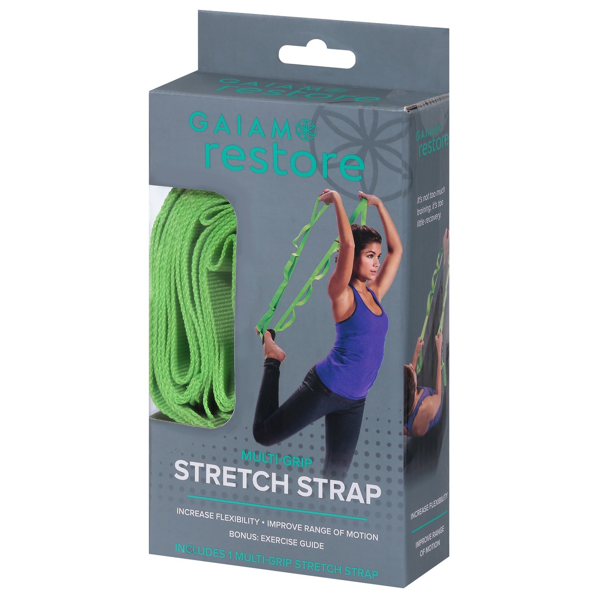 slide 3 of 9, Gaiam Restore Multi-Grip Stretch Strap 1 ea, 1 ct