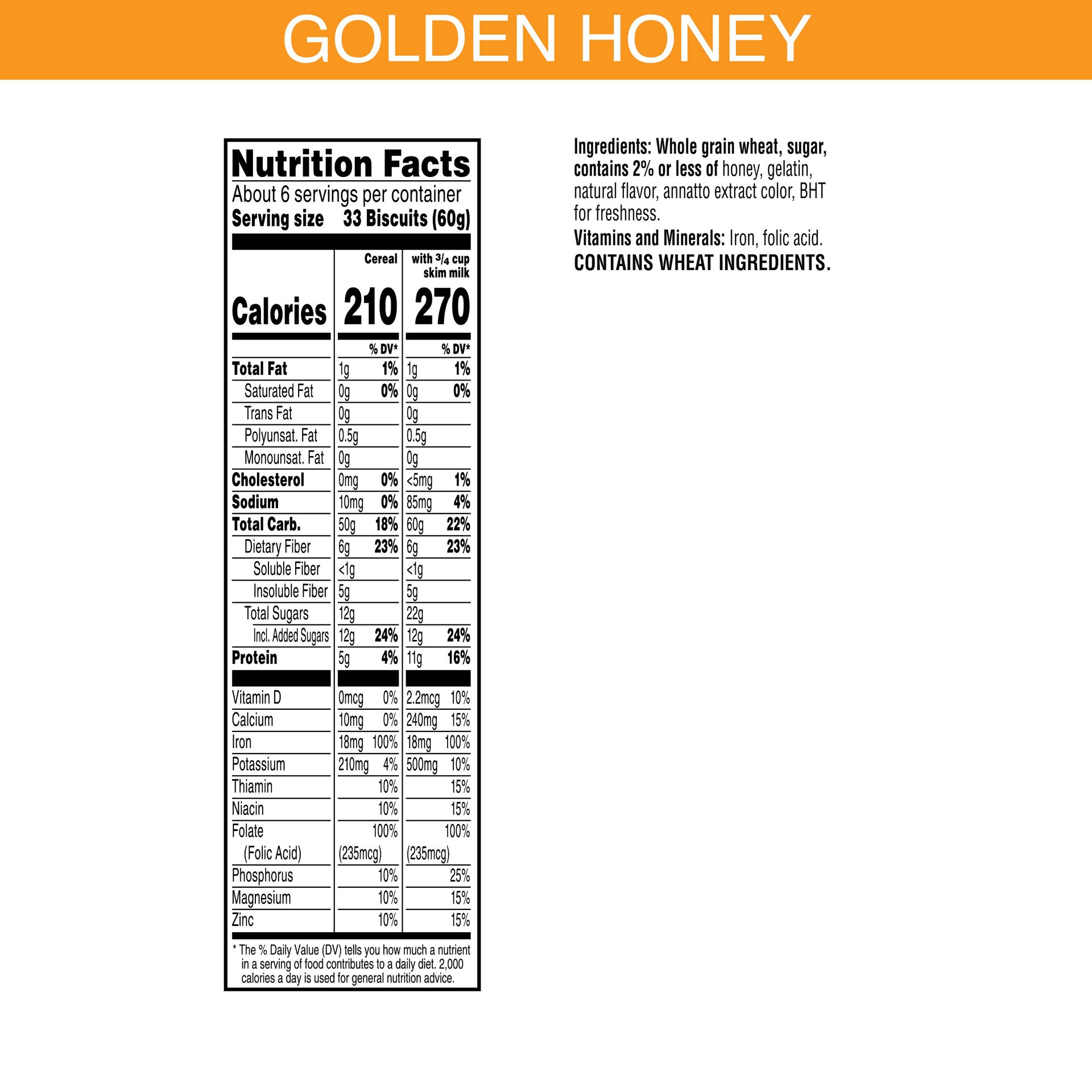 slide 3 of 5, Frosted Mini-Wheats Kellogg's Frosted Mini Wheats Cold Breakfast Cereal, Fiber Cereal, Kids Snacks, Golden Honey, 14.3oz Box, 1 Box, 14.3 oz