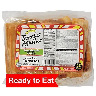 slide 1 of 1, Tamales Aguilar Chicken Tamales (Sold Hot), 12 ct