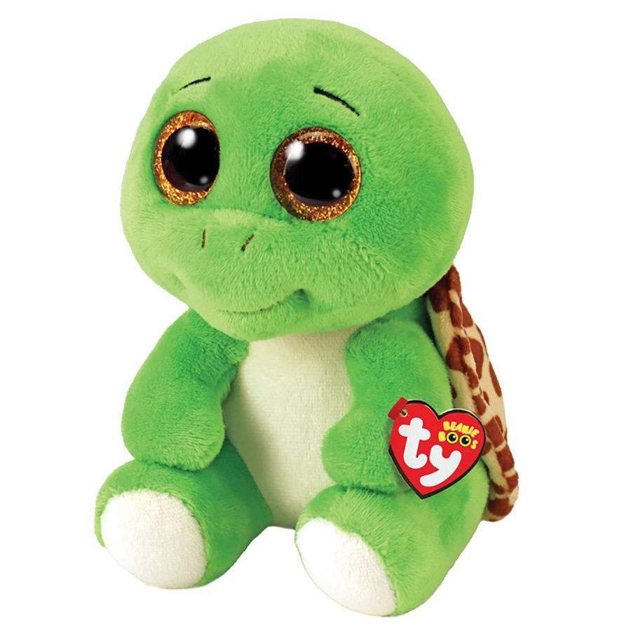slide 1 of 1, Ty Turbo the Green Turtle Beanie Boos Plush, 6 in