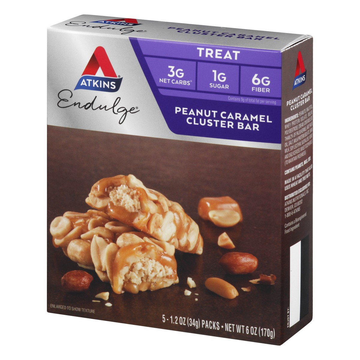 slide 3 of 9, Atkins Endulge Peanut Caramel Cluster, 5 ct; 1.2 oz
