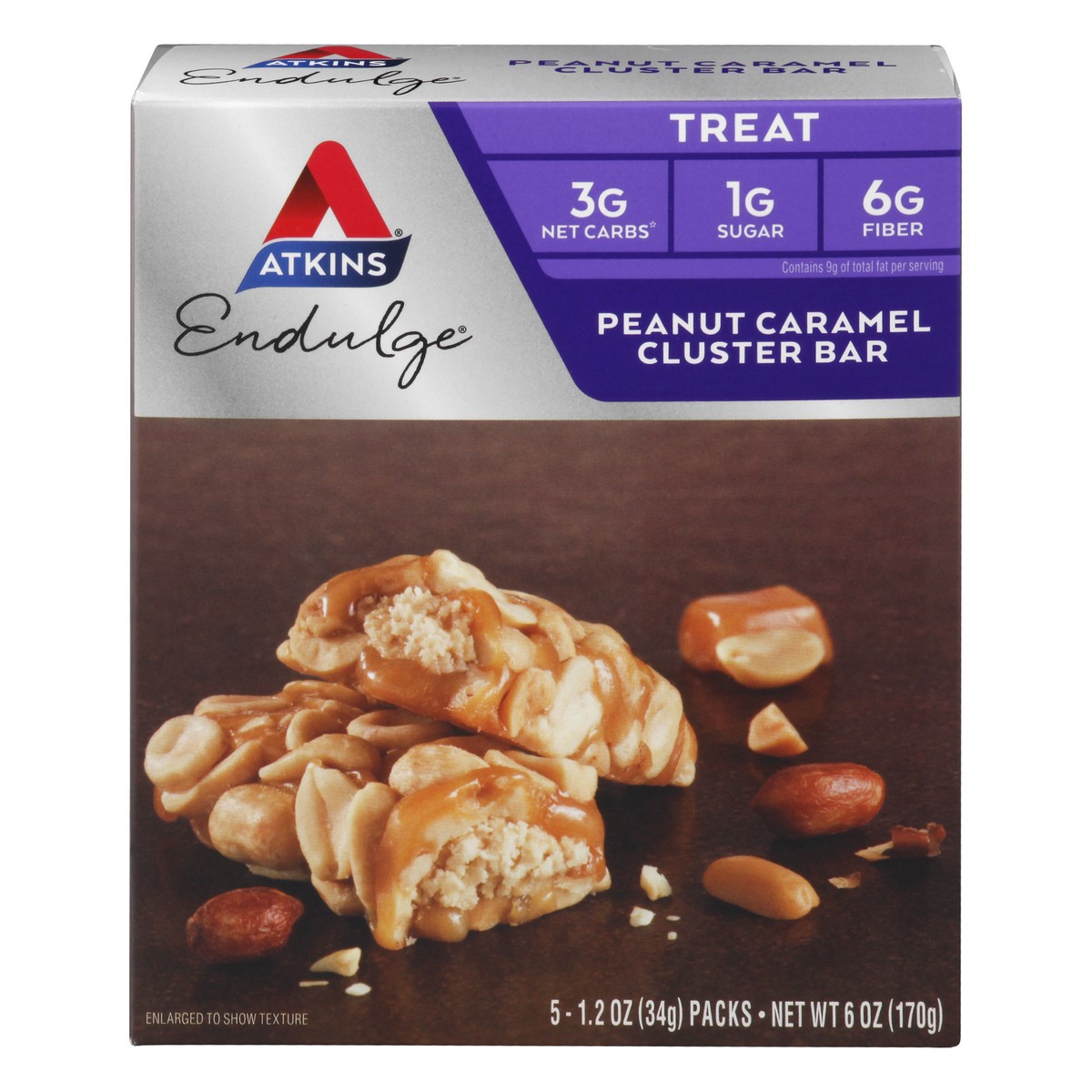 slide 1 of 9, Atkins Endulge Peanut Caramel Cluster, 5 ct; 1.2 oz
