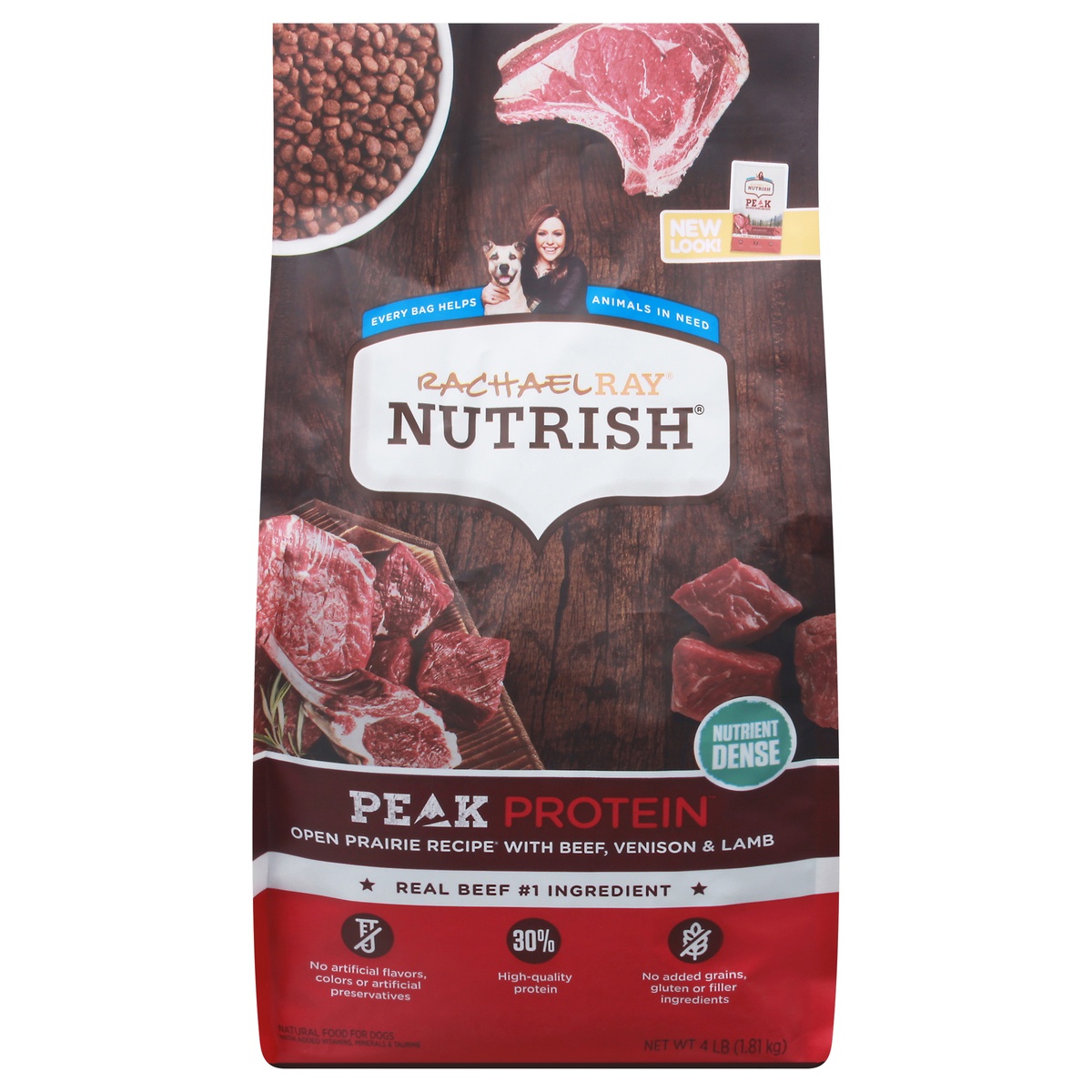 slide 1 of 2, Rachael Ray Nutrish PEAK Protein Open Prairie Recipe With Beef, Venison & Lamb, Dry Dog Food, 4 lb. Bag, 4 lb