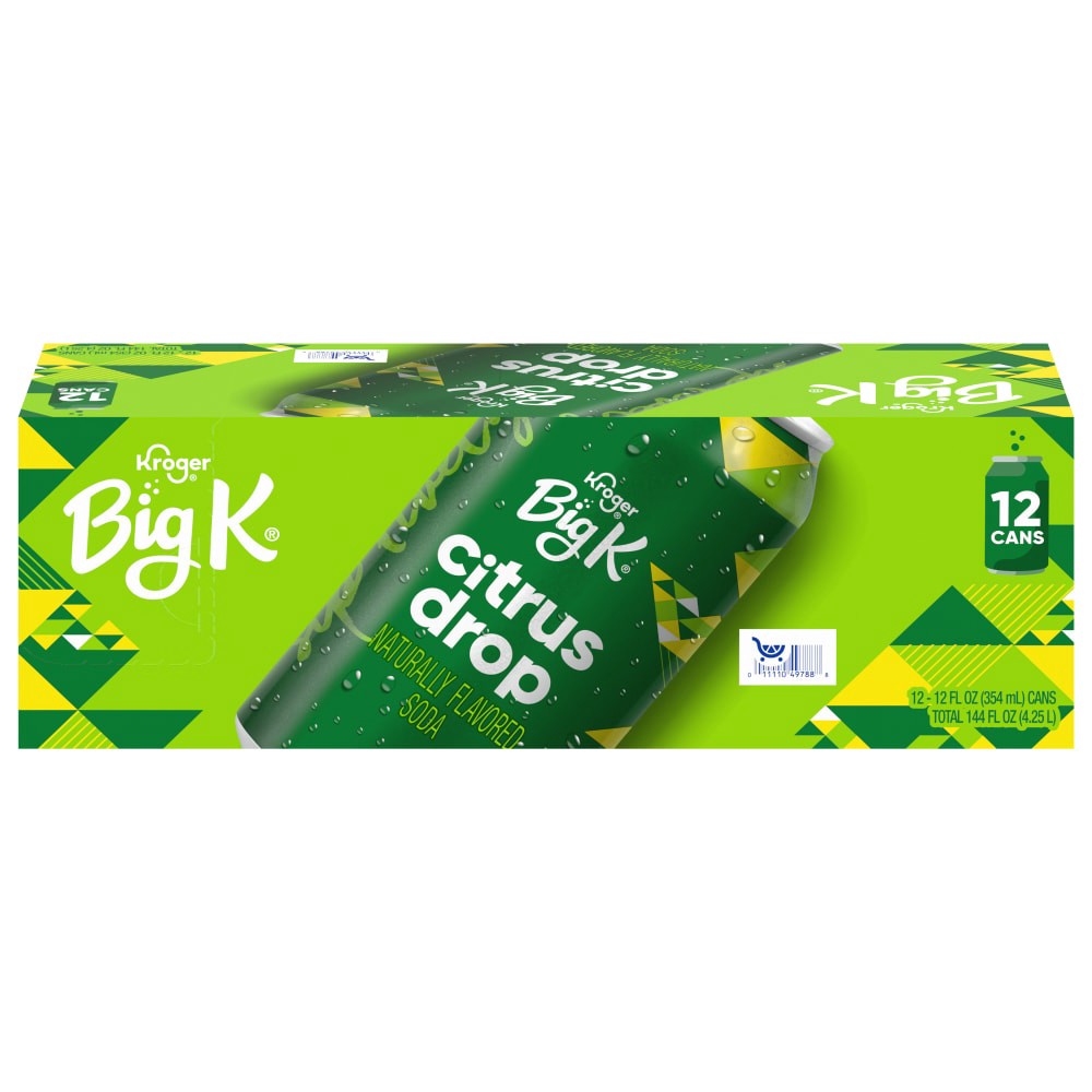 slide 1 of 5, Big K Citrus Drop Soda - 12 ct; 12 fl oz, 12 ct; 12 fl oz