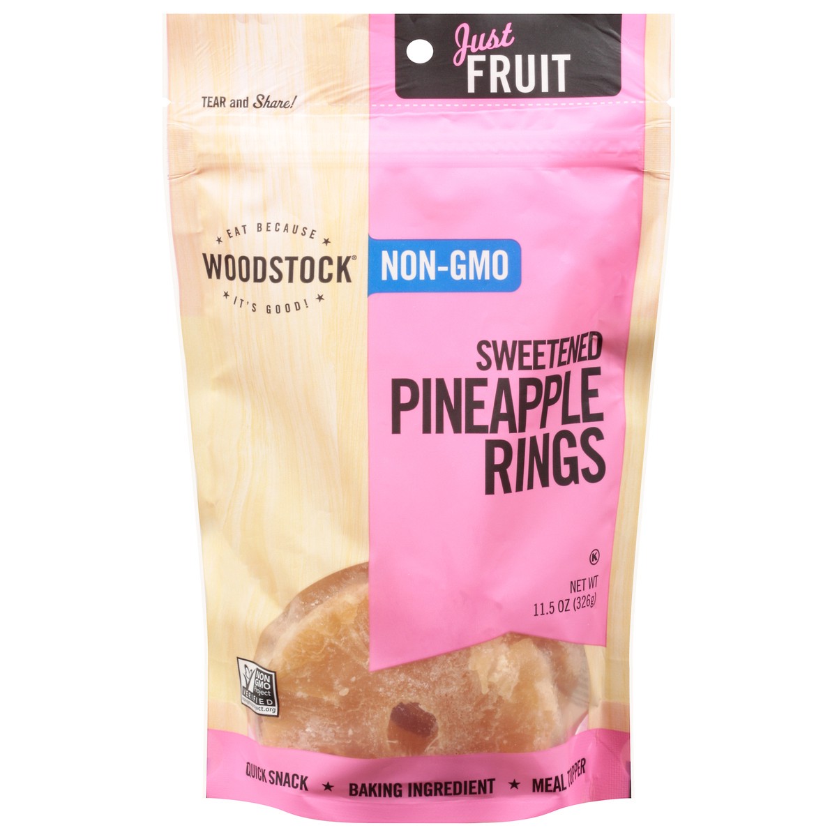 slide 1 of 11, Woodstock Sweetened Pineapple Rings 11.5 oz, 11.5 oz