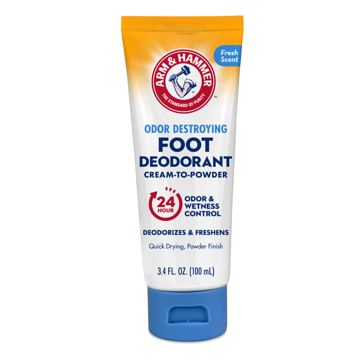 slide 1 of 1, ARM & HAMMER Odor Destroying Foot Deodorant Cream-to-Powder, 3.4 oz