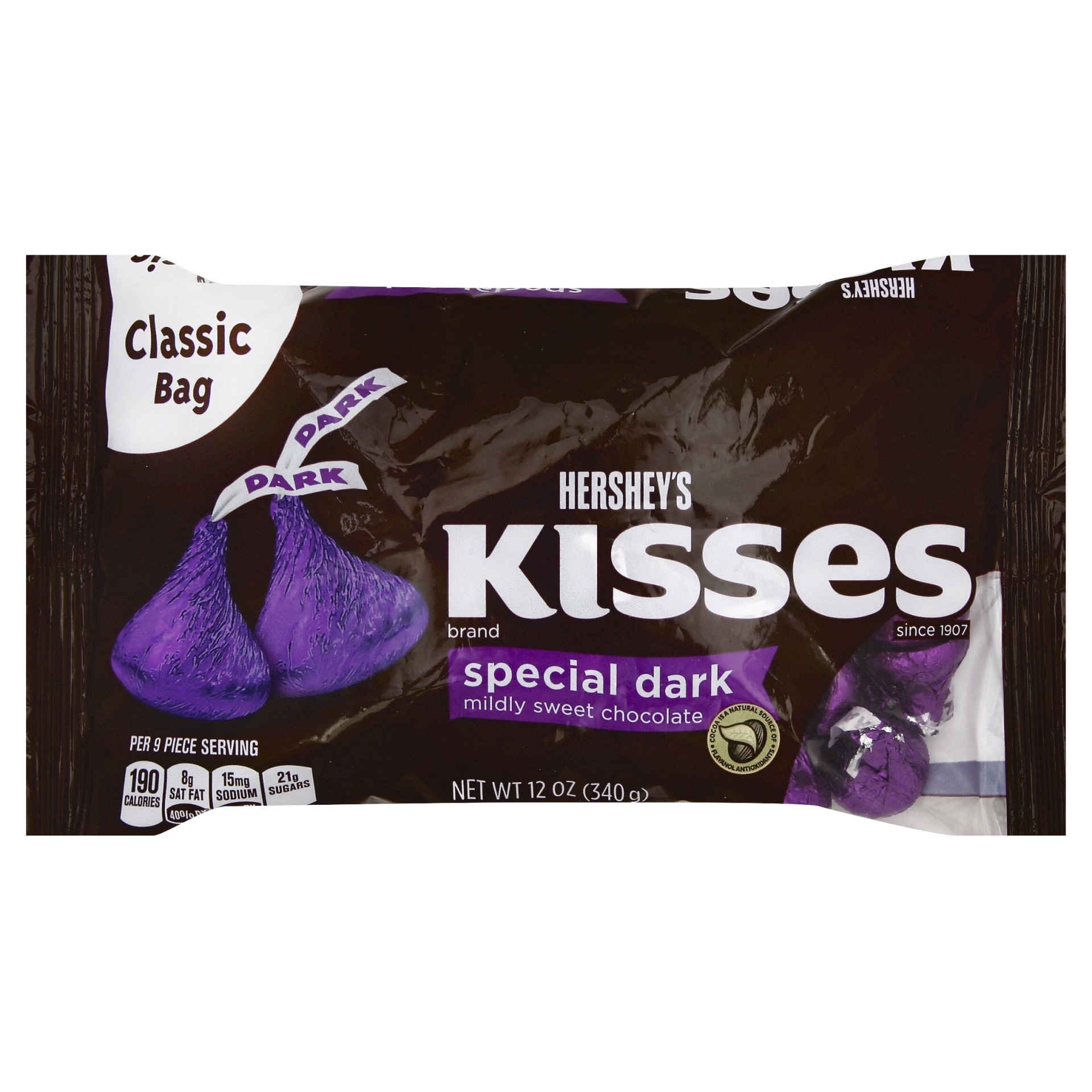 slide 1 of 5, Hershey's Kisses SPECIAL DARK Mildly Sweet Chocolates, 12 oz