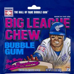 Big League Chew Big Rally Blue Raspberry Bubble Gum 2.12 oz