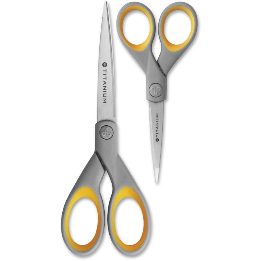 slide 3 of 3, Westcott Gray/Yellow Titanium Scissors, 2 ct