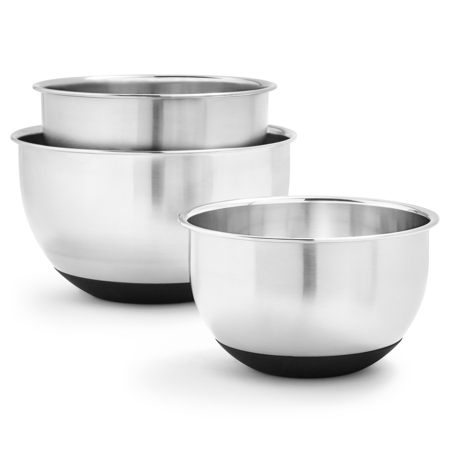 slide 1 of 1, Sur La Table Non-Skid Stainless Steel Mixing Bowls, 3 ct