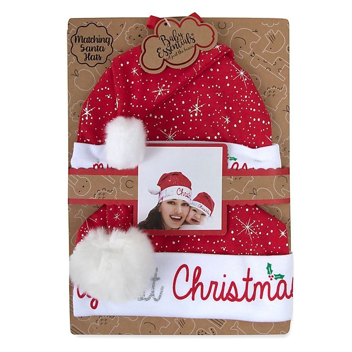 slide 2 of 2, Baby Essentials Mommy and Me Santa Hat Set - Red/White, 2 ct