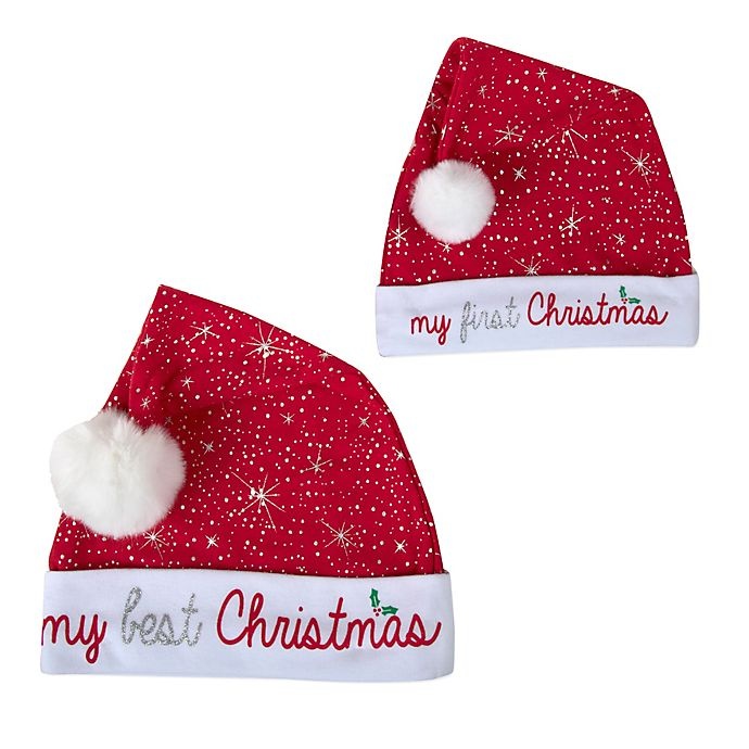 slide 1 of 2, Baby Essentials Mommy and Me Santa Hat Set - Red/White, 2 ct