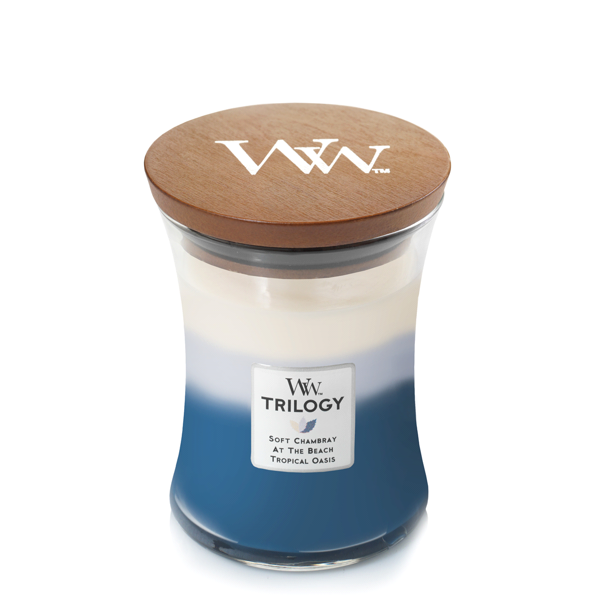 slide 1 of 1, Woodwick Medium Jar Trilogy Candle Beach Cottage, 10.5 oz