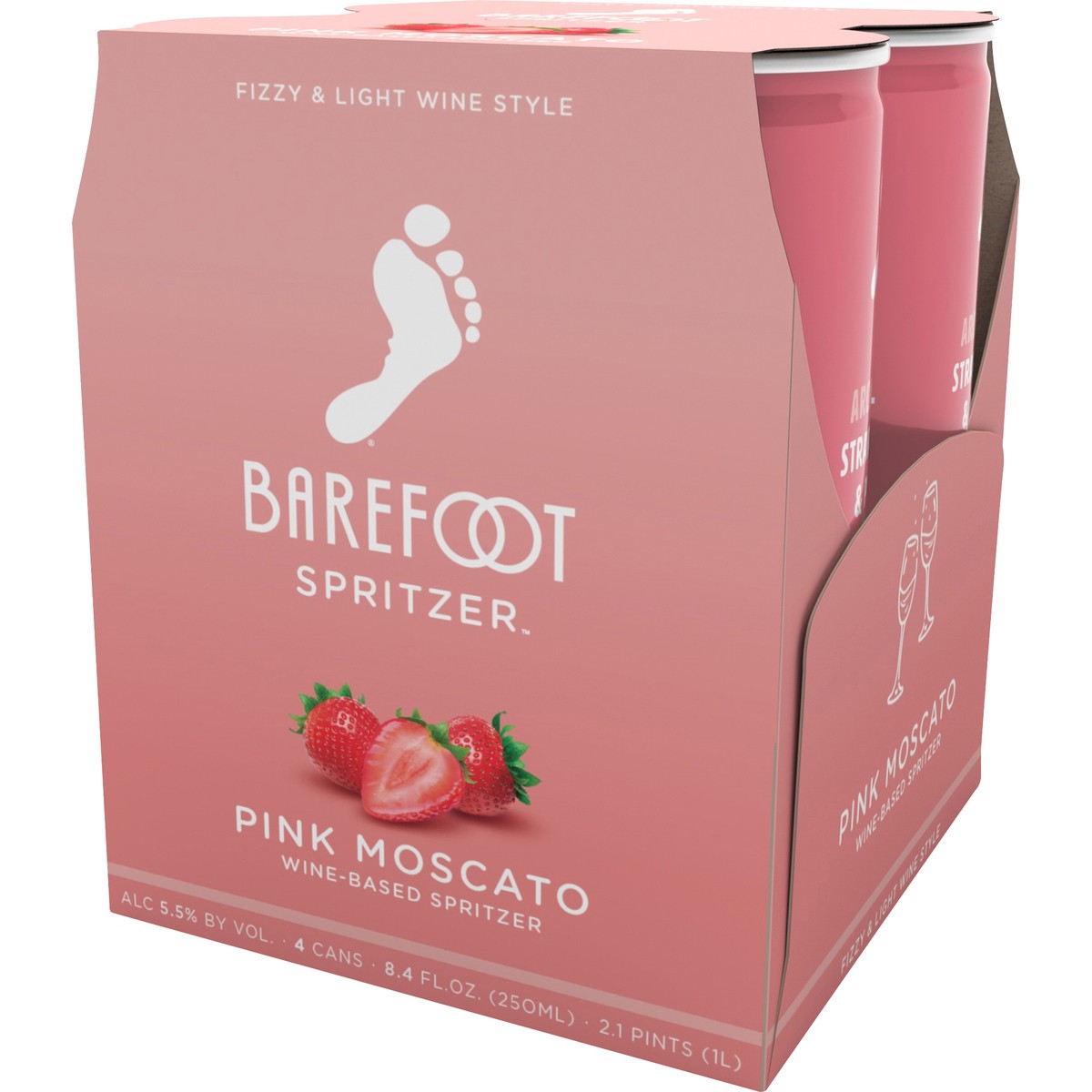 slide 4 of 4, Barefoot Blush Wine, 250 ml